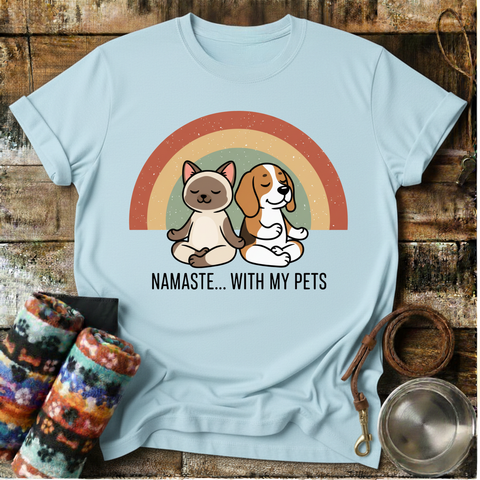 Namaste..With My Pets - T-Shirt