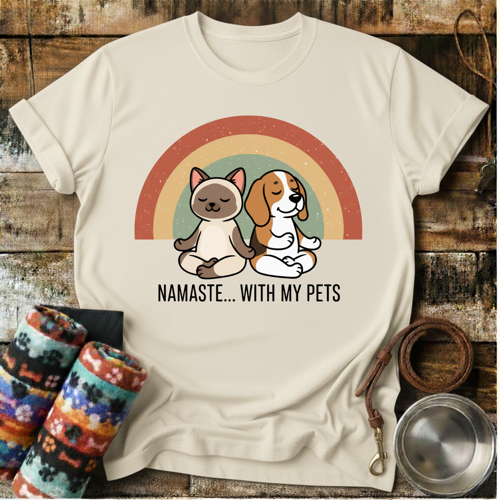 Namaste..With My Pets - T-Shirt