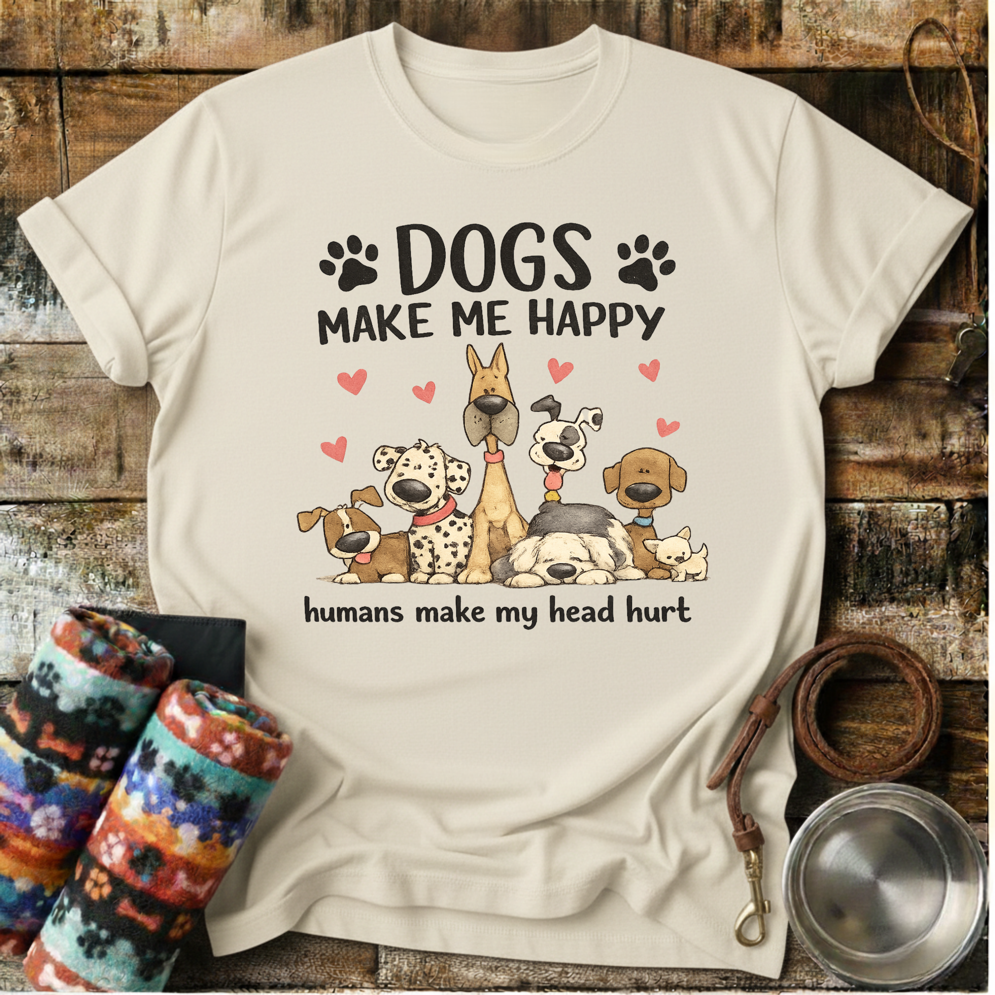 Dogs Make Me Happy - T-Shirt