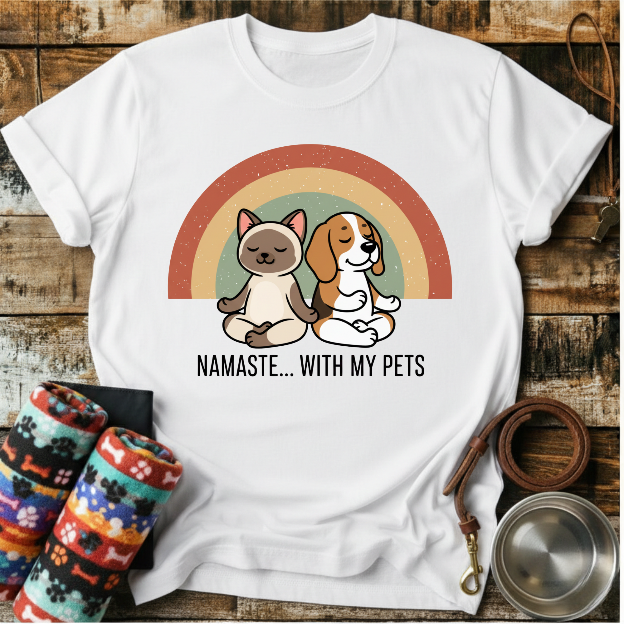 Namaste..With My Pets - T-Shirt